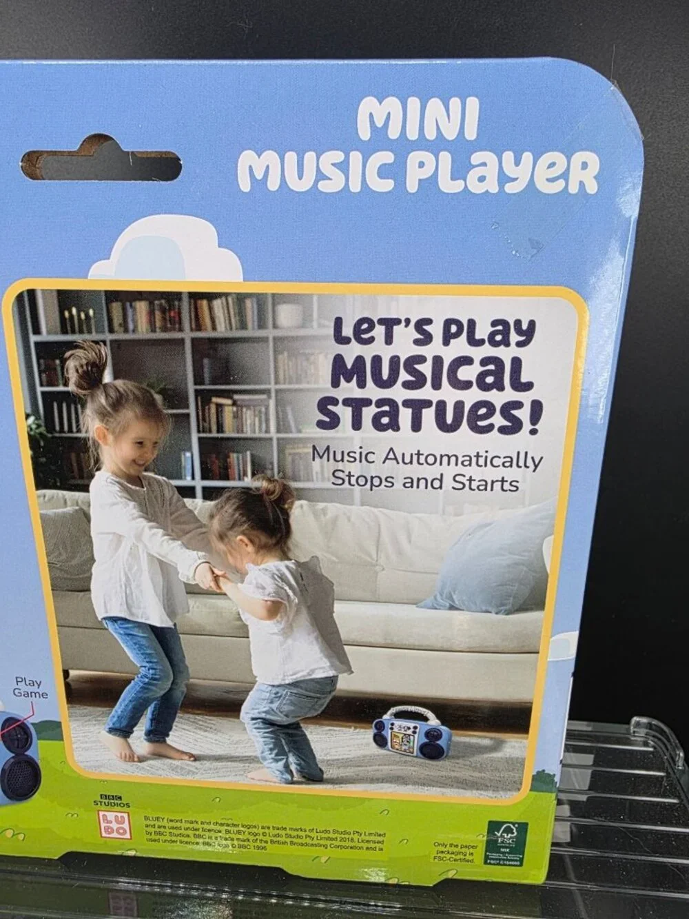 Bluey Dance Mode Mini Music Player 4 Built-In Songs Ages 3+
